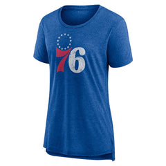 NBA Philadelphia 76ers Women's Distressed Logo Tri-Blend T-Shirt
