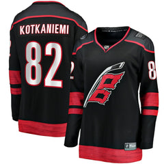 NHL Black Jesperi Kotkaniemi Carolina Hurricanes Fanatics Women's Home Breakaway Player Jersey
