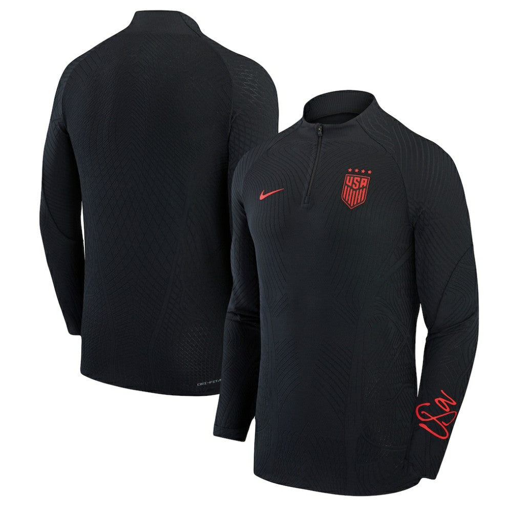 USWNT 2023 Strike Drill Performance Quarter-Zip Long Sleeve Top - Nike Black