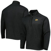 NHL Heathered Black Chicago Blackhawks Antigua Course Quarter-Zip Jacket