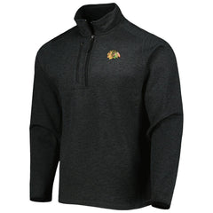 NHL Heathered Black Chicago Blackhawks Antigua Course Quarter-Zip Jacket