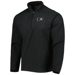 NHL Heathered Black Philadelphia Flyers Antigua Course Quarter-Zip Jacket