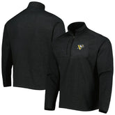 NHL Heathered Black Pittsburgh Penguins Antigua Course Quarter-Zip Jacket