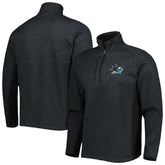 NHL Heathered Black San Jose Sharks Antigua Course Quarter-Zip Jacket