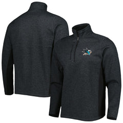 NHL Heathered Black San Jose Sharks Antigua Course Quarter-Zip Jacket