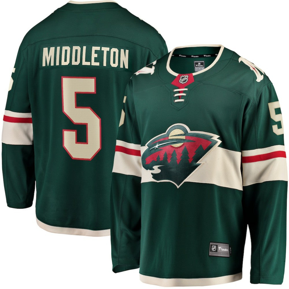NHL Green Jake Middleton Minnesota Wild Fanatics Home Breakaway Player Jersey
