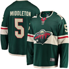 NHL Green Jake Middleton Minnesota Wild Fanatics Home Breakaway Player Jersey