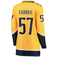 NHL Gold Dante Fabbro Nashville Predators Fanatics Women's Home Breakaway Player Jersey