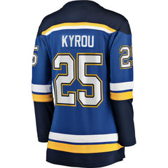 NHL Blue Jordan Kyrou St. Louis Blues Fanatics Women's Home Breakaway Player Jersey