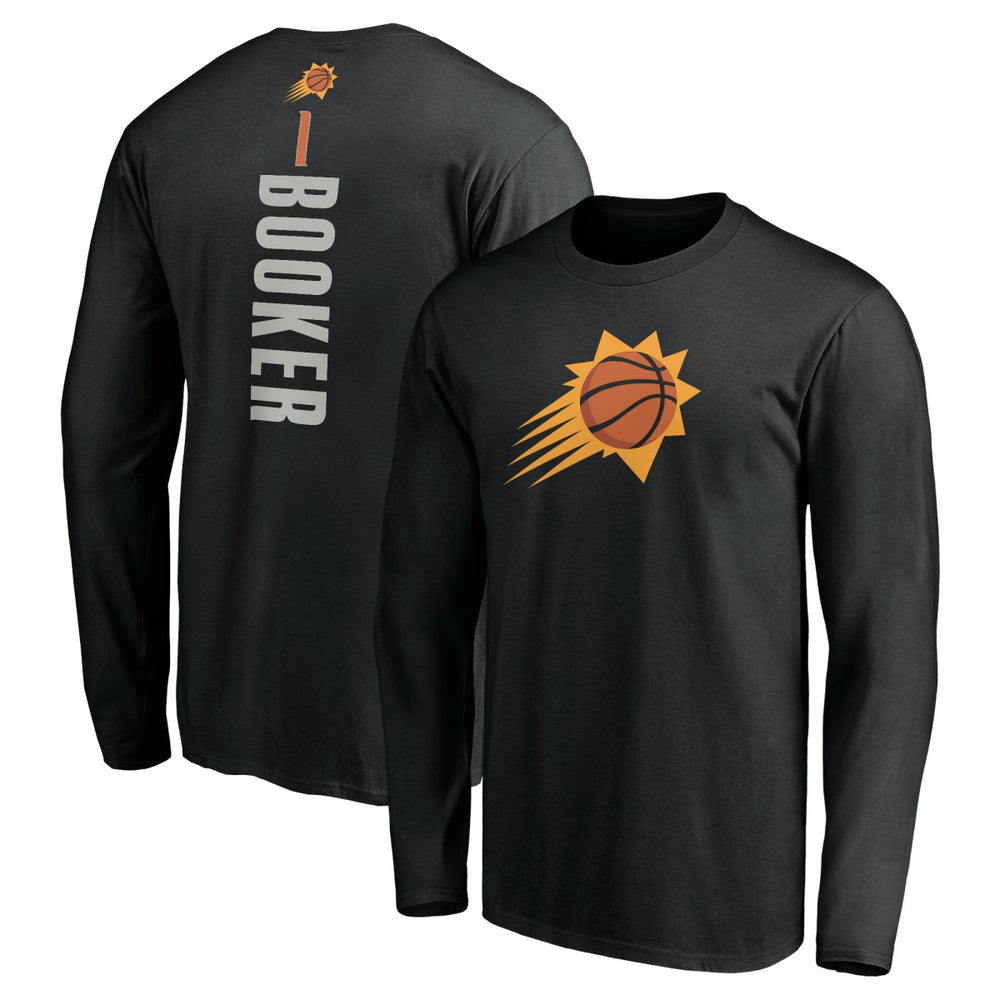 NBA Devin Booker Phoenix Suns Playmaker Name & Number Long Sleeve T-Shirt