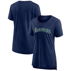MLB Seattle Mariners Women's Official Wordmark Tri-Blend T-Shirt