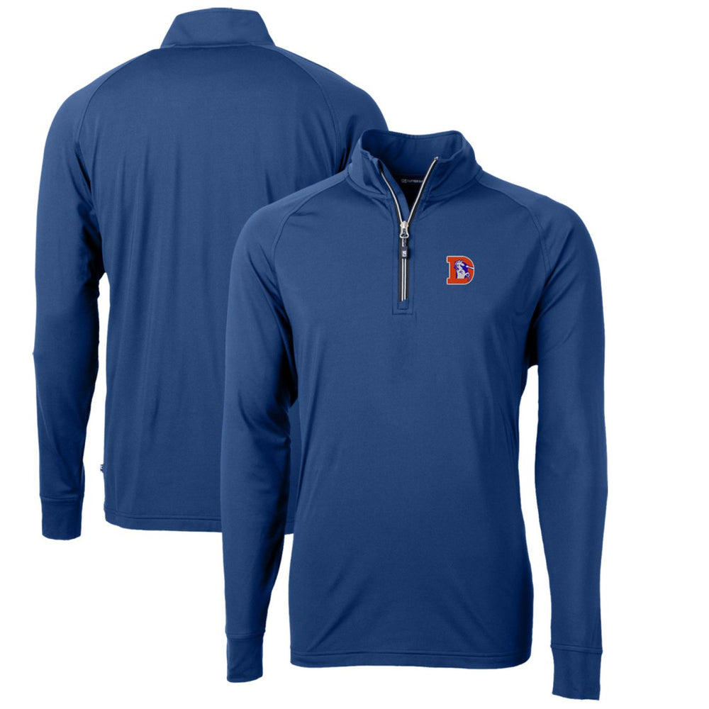 Cutter & Buck Adapt Eco Knit Stretch Recycled Big & Tall Quarter-Zip Throwback Pullover Top - Denver Broncos