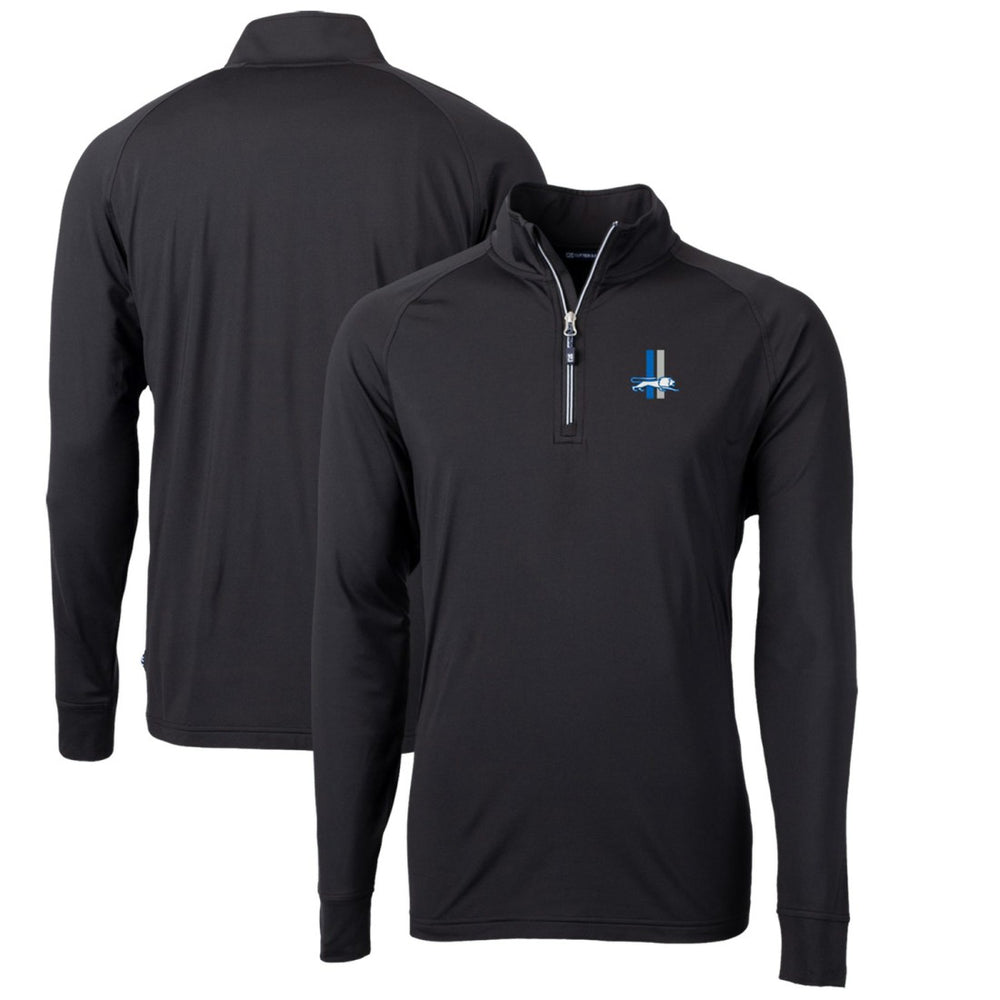 Cutter & Buck Adapt Eco Knit Stretch Recycled Big & Tall Quarter-Zip Throwback Pullover Top - Detroit Lions