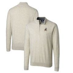 Cutter & Buck Throwback Logo Lakemont Tri-Blend Big & Tall Quarter-Zip Pullover Sweater - Cleveland Browns