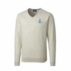 Cutter & Buck Throwback Logo Lakemont Tri-Blend Big & Tall V-Neck Pullover Sweater - Detroit Lions