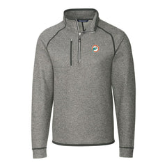 Cutter & Buck Mainsail Sweater-Knit Big & Tall Half-Zip Pullover Jacket - Miami Dolphins