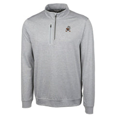 Cutter & Buck Stealth Heathered Big & Tall Throwback Logo Quarter-Zip Pullover Top - Cleveland Browns