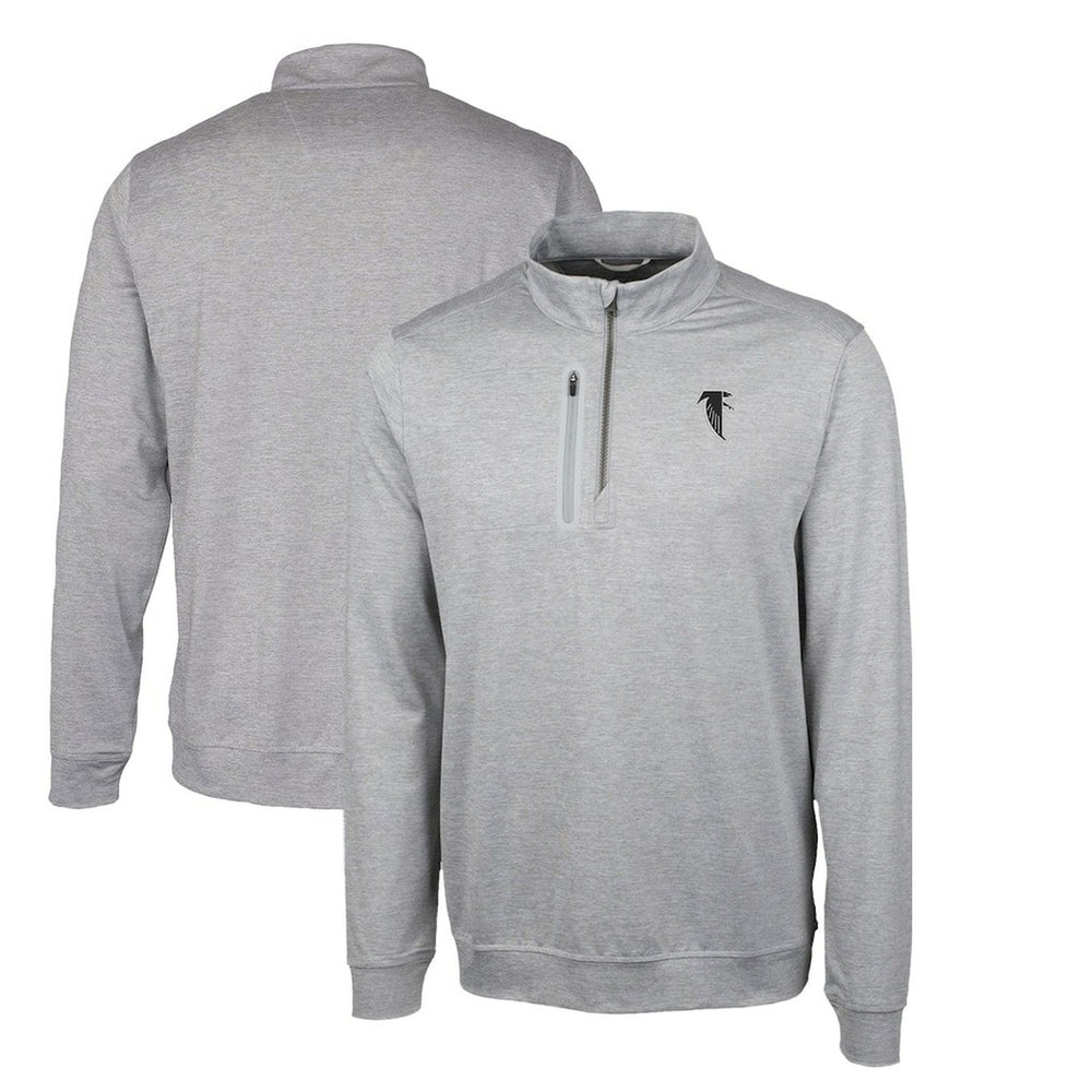 Cutter & Buck Stealth Heathered Big & Tall Throwback Logo Quarter-Zip Pullover Top - Atlanta Falcons
