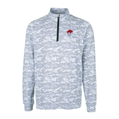 Cutter & Buck Throwback Logo Big & Tall Traverse Camo Print Stretch Quarter-Zip Pullover Top - Buffalo Bills