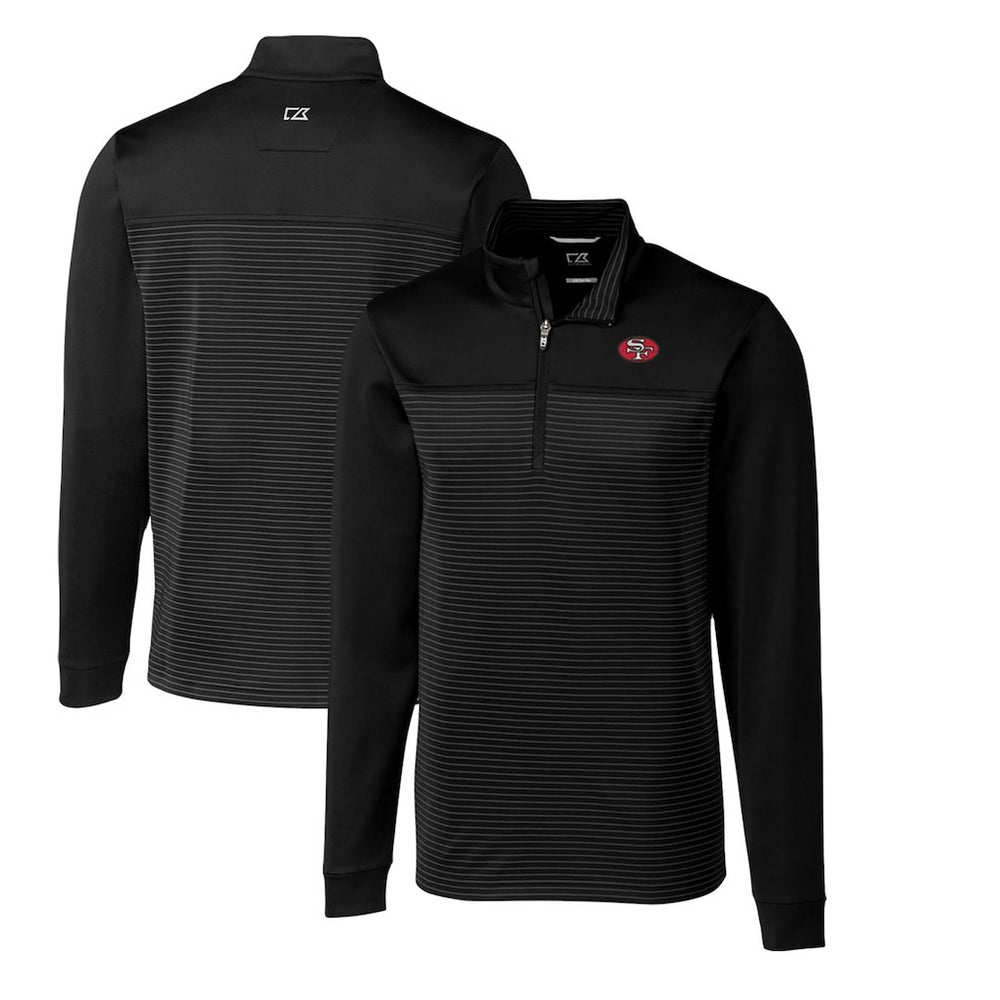 Cutter & Buck Throwback Logo Traverse Stripe Stretch Quarter-Zip Big & Tall Pullover Top - San Francisco 49ers