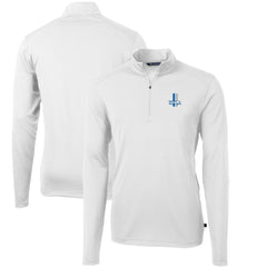 Cutter & Buck Throwback Logo Virtue Eco Pique Recycled Quarter-Zip Big & Tall Pullover Top - Detroit Lions