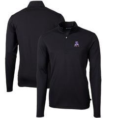Cutter & Buck Throwback Logo Virtue Eco Pique Recycled Quarter-Zip Big & Tall Pullover Top - New England Patriots