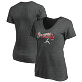 MLB Atlanta Braves Women's Team Lockup V-Neck T-Shirt