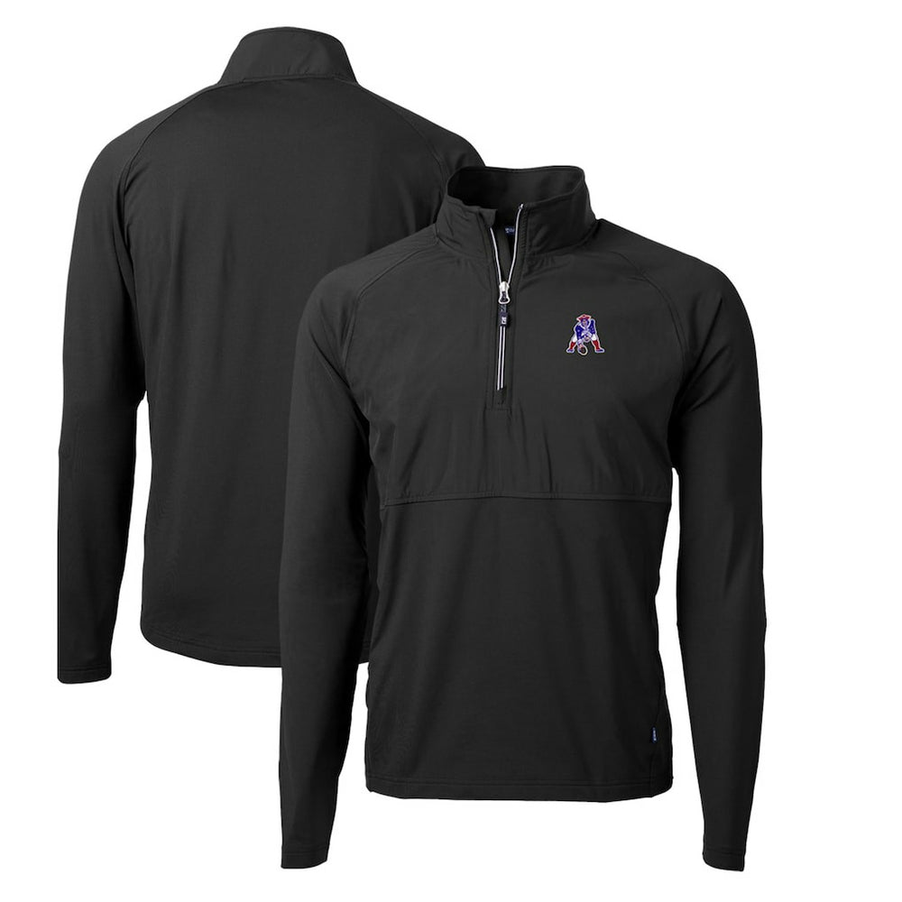 Cutter & Buck Adapt Eco Knit Hybrid Recycled Quarter-Zip Throwback Pullover Top - New England Patriots