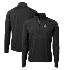 Cutter & Buck Adapt Eco Knit Hybrid Recycled Quarter-Zip Throwback Pullover Top - New England Patriots