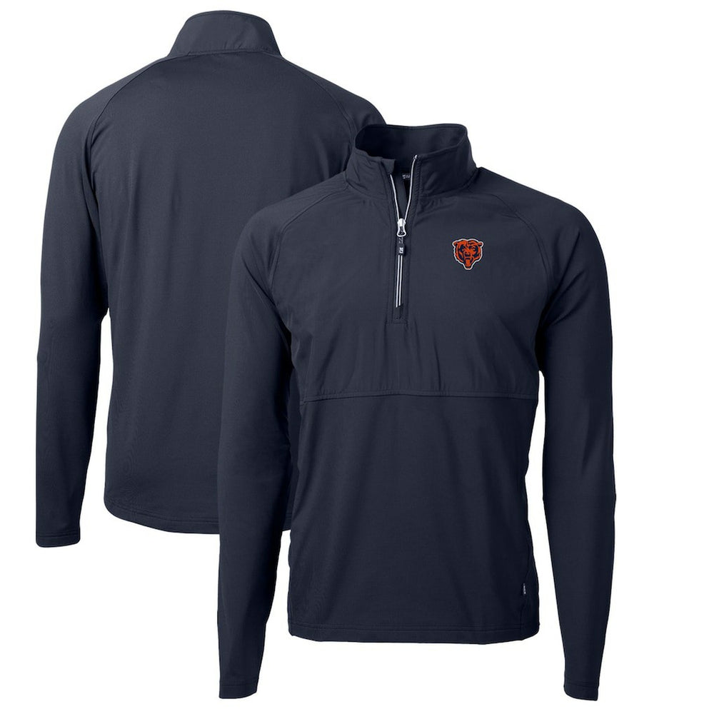 Cutter & Buck Adapt Eco Knit Hybrid Recycled Quarter-Zip Throwback Pullover Top - Chicago Bears