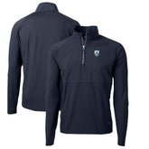 Cutter & Buck Adapt Eco Knit Hybrid Recycled Quarter-Zip Throwback Pullover Top - Los Angeles Chargers