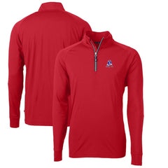 Cutter & Buck Adapt Eco Knit Stretch Recycled Quarter-Zip Throwback Pullover Top - New England Patriots