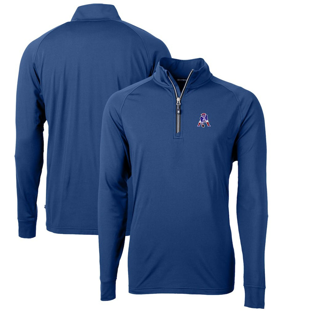 Cutter & Buck Adapt Eco Knit Stretch Recycled Quarter-Zip Throwback Pullover Top - New England Patriots