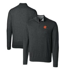 Cutter & Buck Throwback Logo Lakemont Tri-Blend Quarter-Zip Pullover Sweater - Cincinnati Bengals