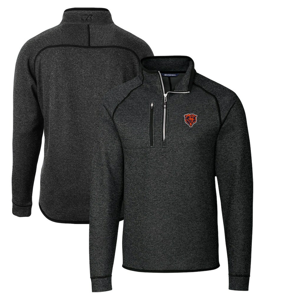 Cutter & Buck Throwback Logo Mainsail Sweater-Knit Half-Zip Pullover Jacket - Chicago Bears