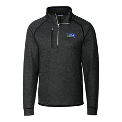 Cutter & Buck Throwback Logo Mainsail Sweater-Knit Half-Zip Pullover Jacket - Seattle Seahawks