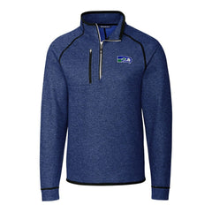 Cutter & Buck Throwback Logo Mainsail Sweater-Knit Half-Zip Pullover Jacket - Seattle Seahawks