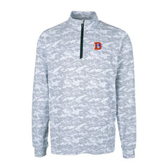 Cutter & Buck Throwback Logo Traverse Camo Print Stretch Quarter-Zip Pullover Top - Denver Broncos