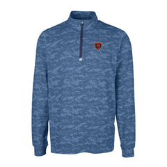 Cutter & Buck Throwback Logo Traverse Camo Print Stretch Quarter-Zip Pullover Top - Chicago Bears