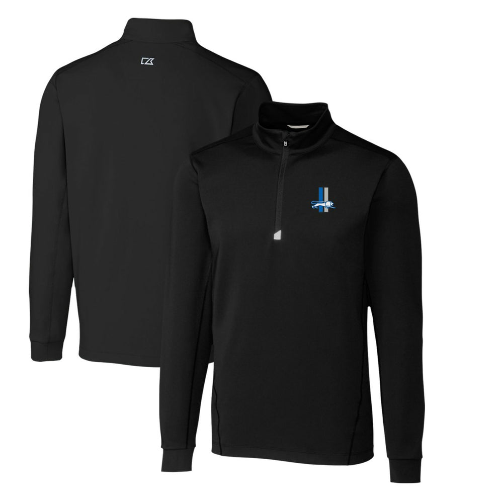 Cutter & Buck Throwback Logo Traverse Stretch Quarter-Zip Pullover Top - Detroit Lions