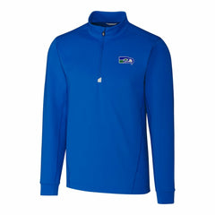 Cutter & Buck Throwback Logo Traverse Stretch Quarter-Zip Pullover Top - Seattle Seahawks