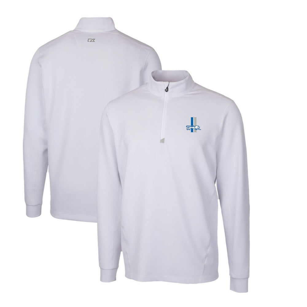 Cutter & Buck Throwback Logo Traverse Stretch Quarter-Zip Pullover Top - Detroit Lions