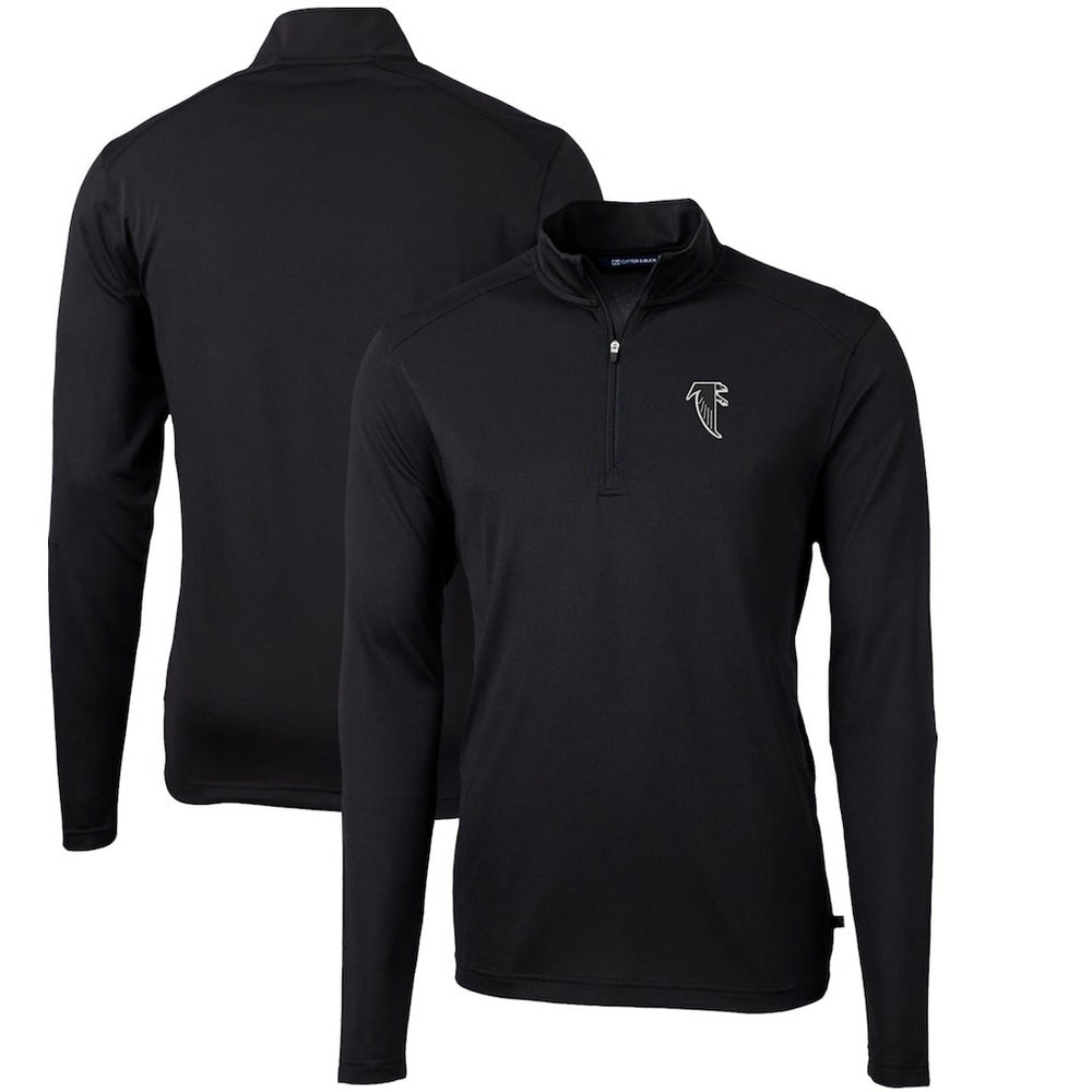 Cutter & Buck Throwback Logo Virtue Eco Pique Recycled Quarter-Zip Pullover Top - Atlanta Falcons