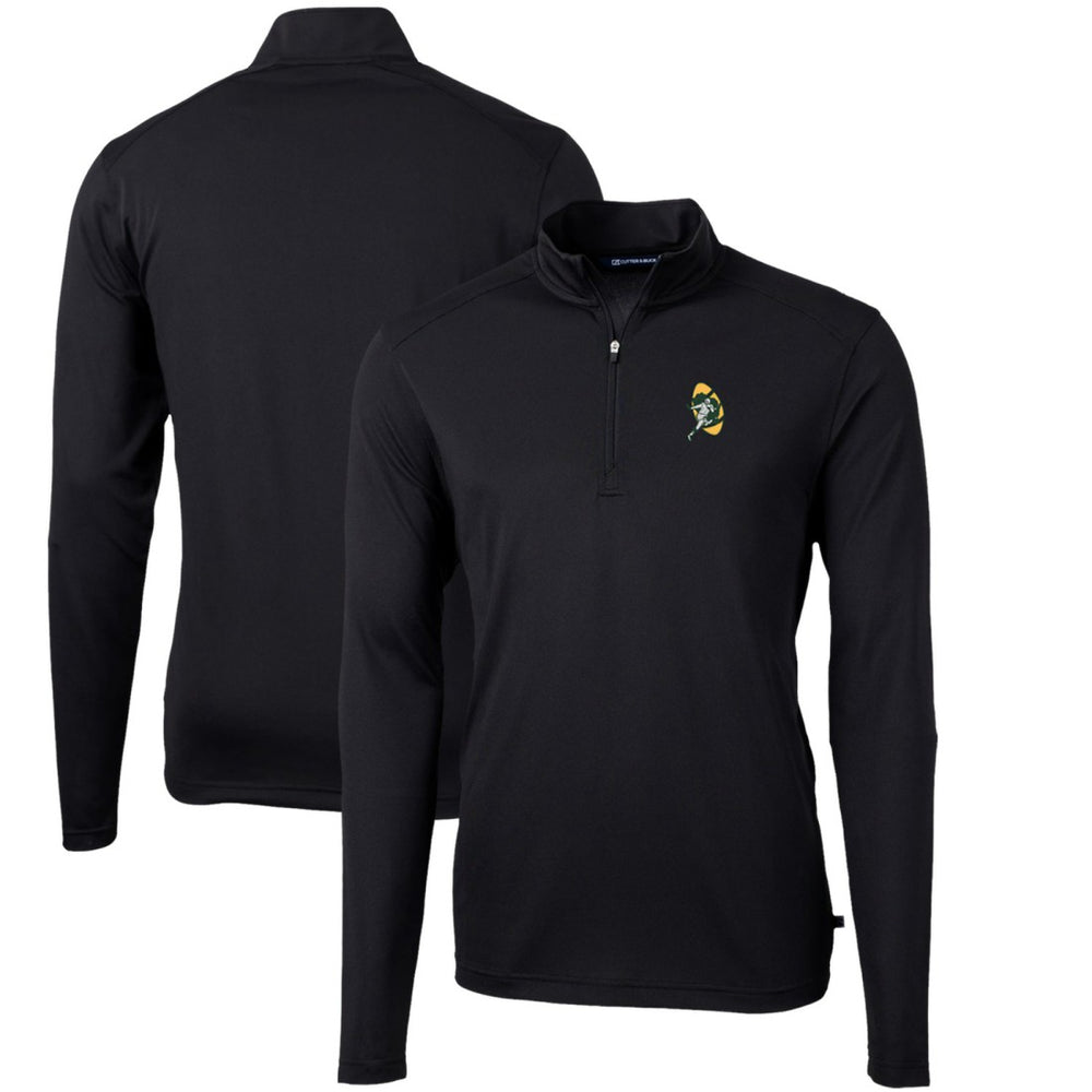Cutter & Buck Throwback Logo Virtue Eco Pique Recycled Quarter-Zip Pullover Top - Green Bay Packers