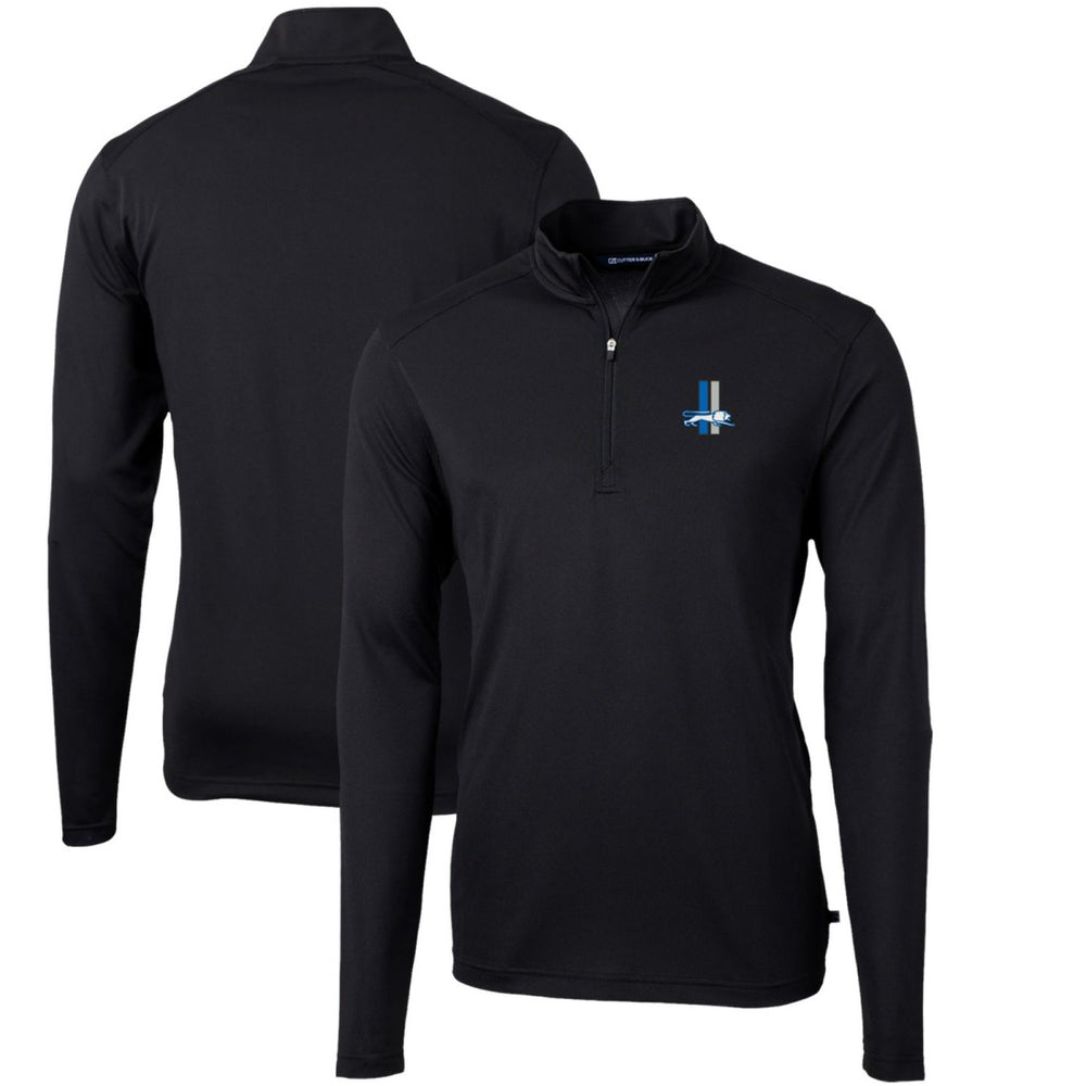 Cutter & Buck Throwback Logo Virtue Eco Pique Recycled Quarter-Zip Pullover Top - Detroit Lions