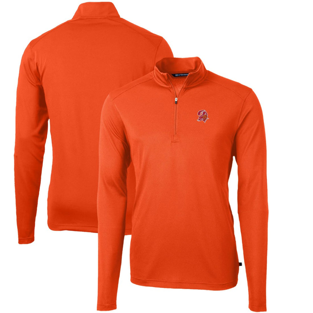 Cutter & Buck Throwback Logo Virtue Eco Pique Recycled Quarter-Zip Pullover Top - Tampa Bay Buccaneers