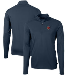 Cutter & Buck Throwback Logo Virtue Eco Pique Recycled Quarter-Zip Pullover Top - Chicago Bears