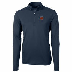 Cutter & Buck Throwback Logo Virtue Eco Pique Recycled Quarter-Zip Pullover Top - Chicago Bears