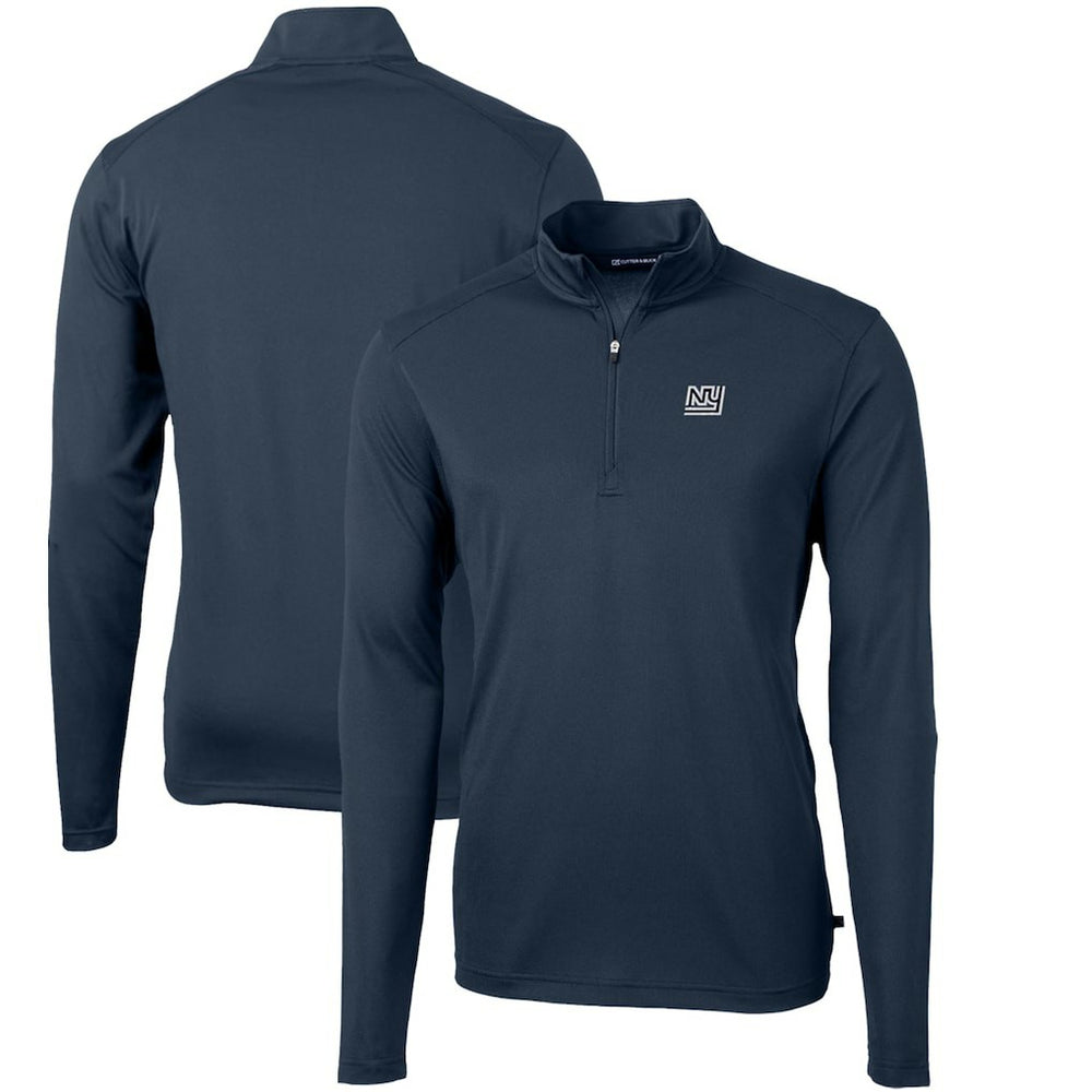 Cutter & Buck Throwback Logo Virtue Eco Pique Recycled Quarter-Zip Pullover Top - New York Giants