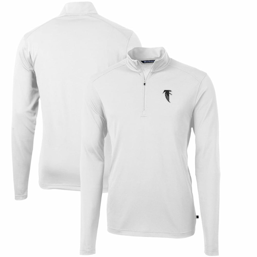 Cutter & Buck Throwback Logo Virtue Eco Pique Recycled Quarter-Zip Pullover Top - Atlanta Falcons